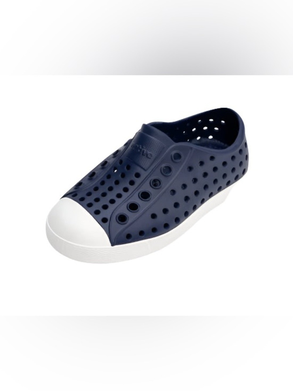 Native Kids Navy and White Slip-On Water Shoe - Perforated Design